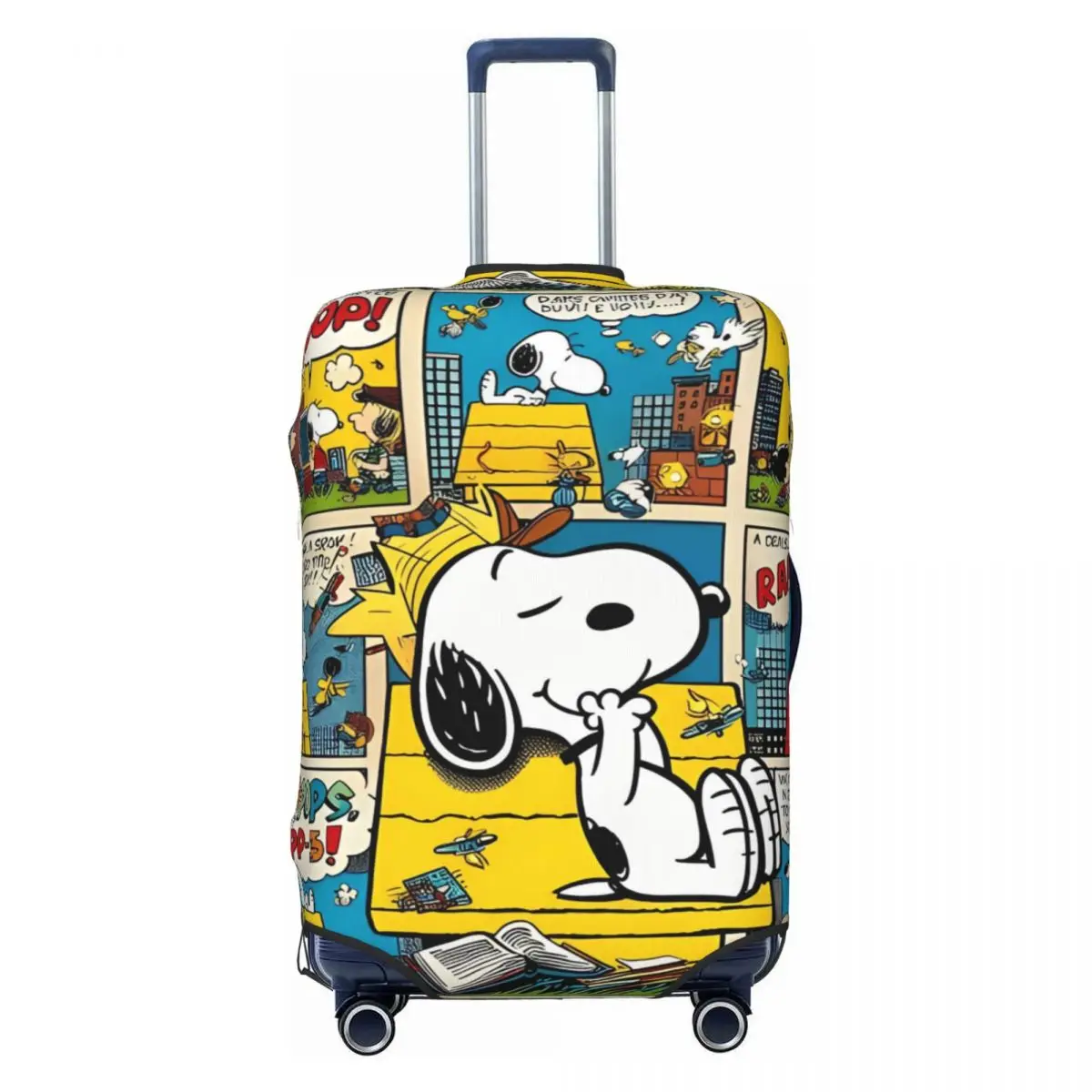 Peanuts Comic Characters Snoopy Luggage Cover Fits 18-32 Inch Suitcases Cartoon Animals Elastic Suitcase Cover Protector Travel