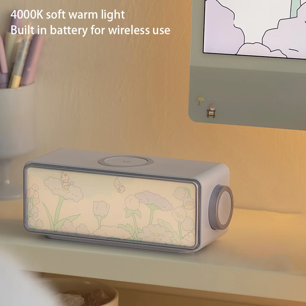 Alto-falante pequeno 3 em 1 com alto-falante portátil multifuncional com luz noturna para uso doméstico