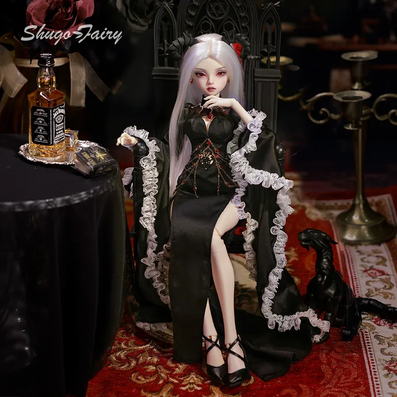 Bubo Bjd Doll 1/4 Barly Fantasy Dark Red Eyes Goat Witch Magic