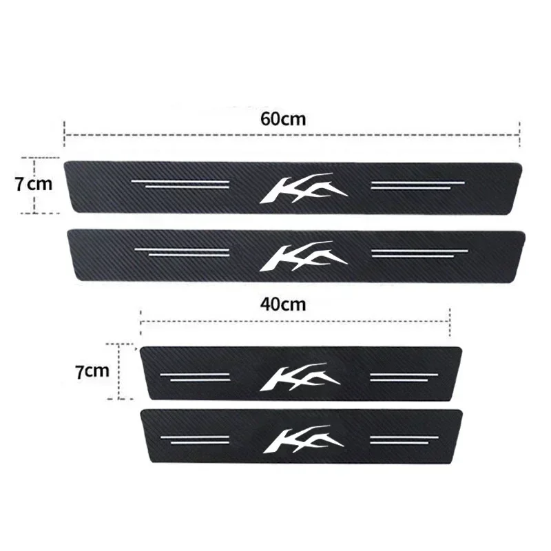 Car Trunk Bumper Sticker Door Sill Threshold Protector Pad For KA Badge 2023 Carbon Fiber Door Pedal Anti-Scratch Cover