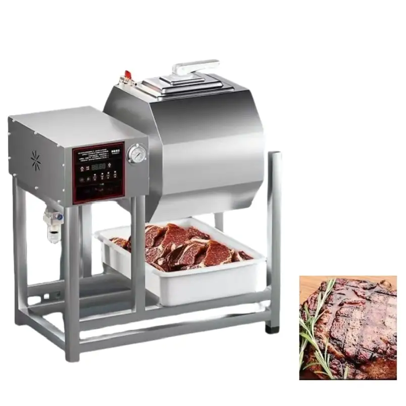 Computer Controlled Vacuum Chicken Marinating Tumbler, Commercial Automatic Meat Marinator Mixer Machine for Restaurant Chicken
