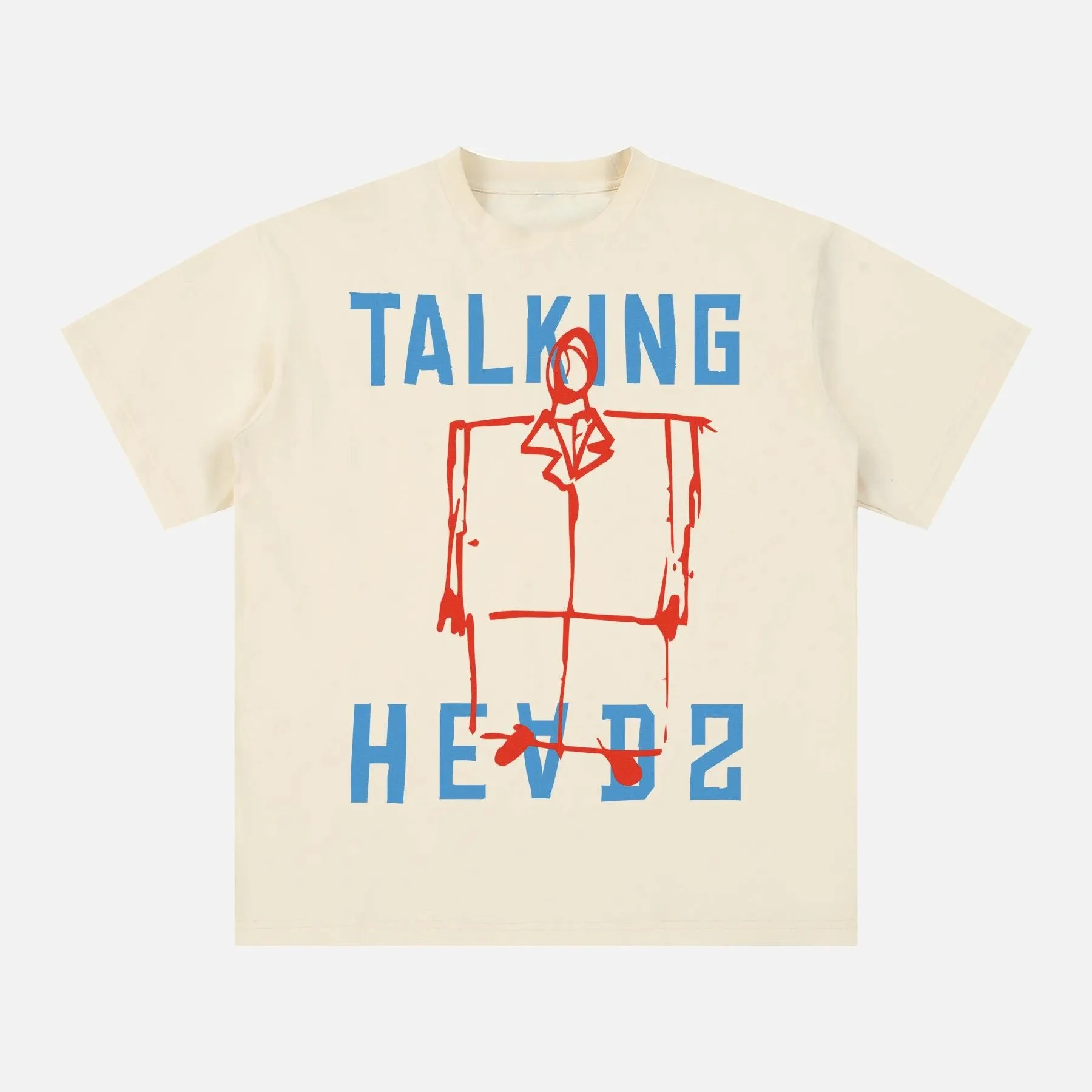 

Plus Size Summer Women's Vintage Talking Heads T-Shirt Unisex Cotton Breathable Stylish Versatile Street Style Oversized