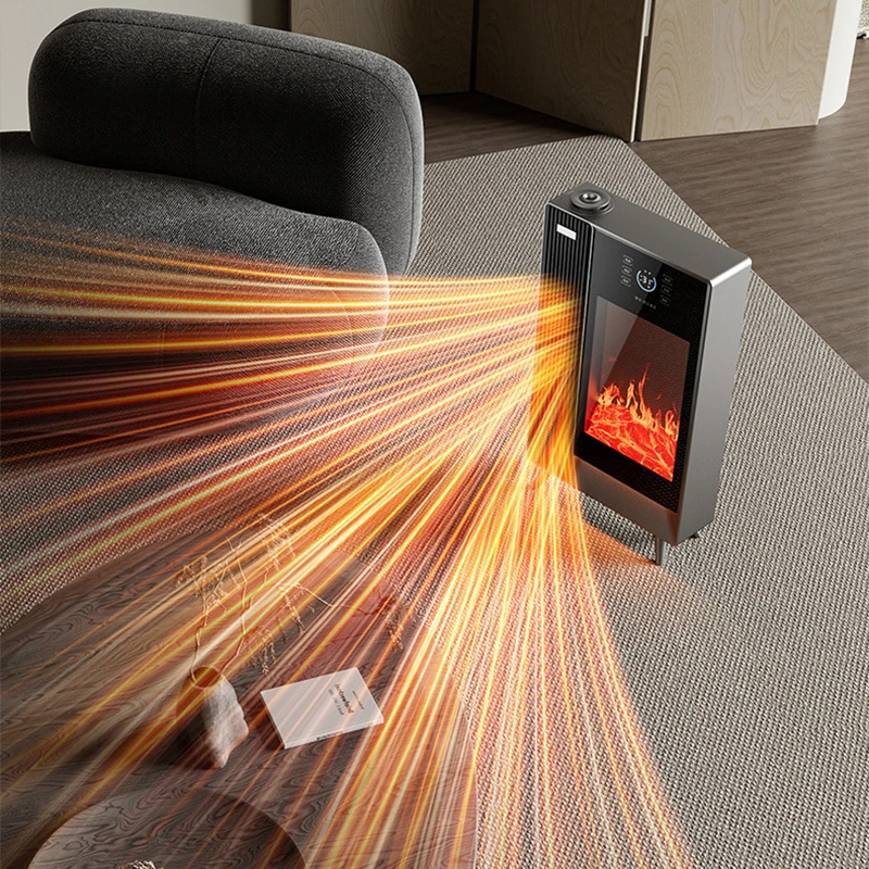 Living Room Simulated Flame Spray Heater Compact Home Quiet Energy-Saving Heater Adjustable Temperature Remote/Voice Control
