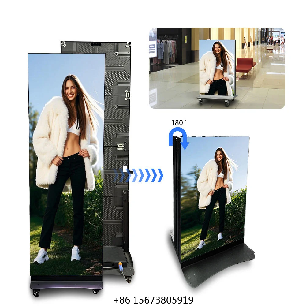 

Indoor/Outdoor P1.2 P1.5 P1.9 P2.5 Foldable Battery LED Poster Display IP65 Rating for Advertising & Display
