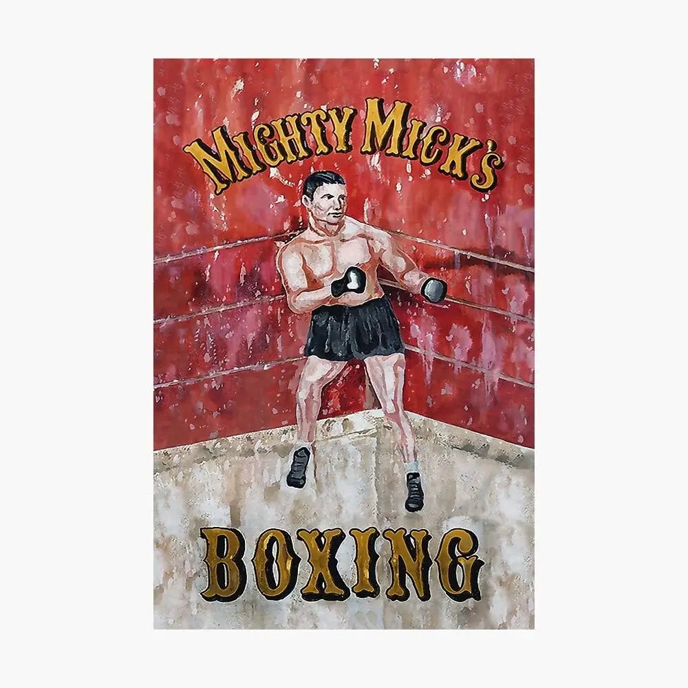 Plaque murale en métal rétro Mighty Mick's Boxing Sign (Recreation) – Décoration murale artistique Shabby Chic – Idée cadeau