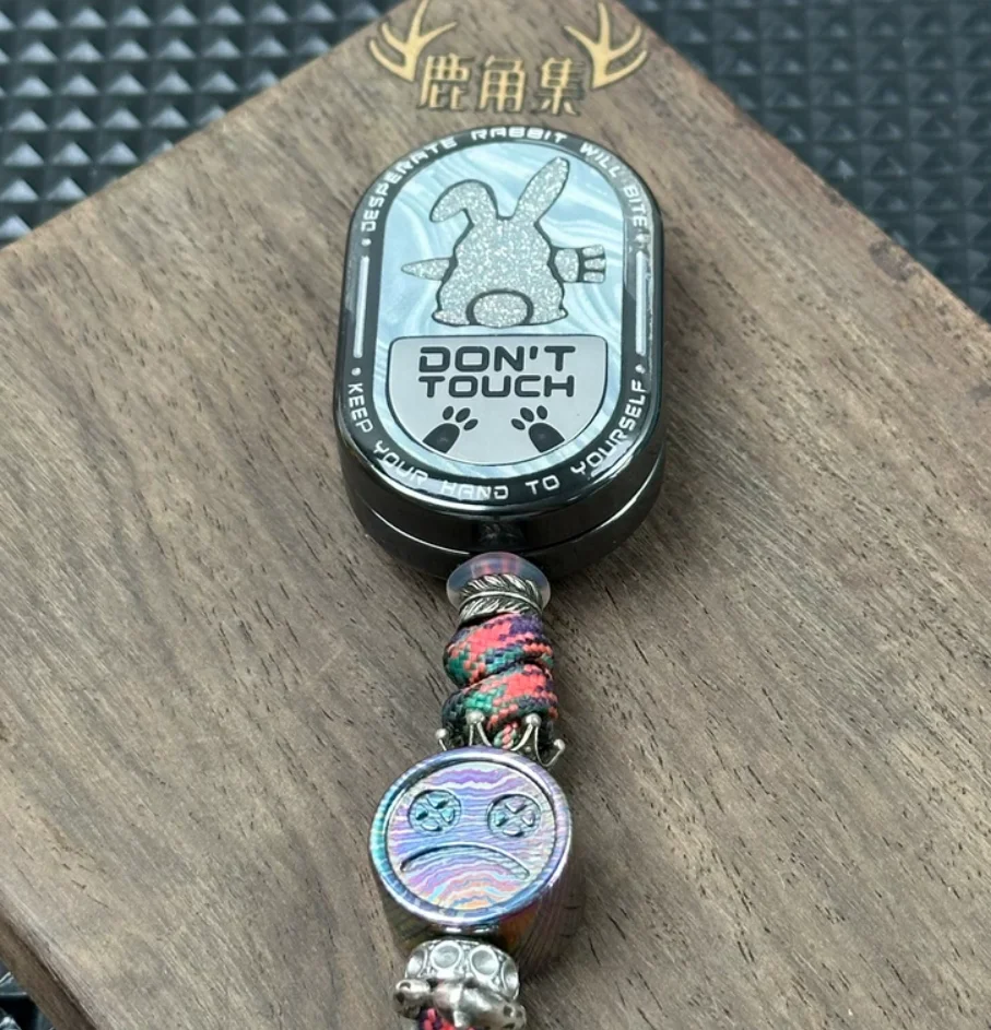 Used EDC MOT Rabbit Rhythm Zirconium Black Fidget Slider Decompression Toy