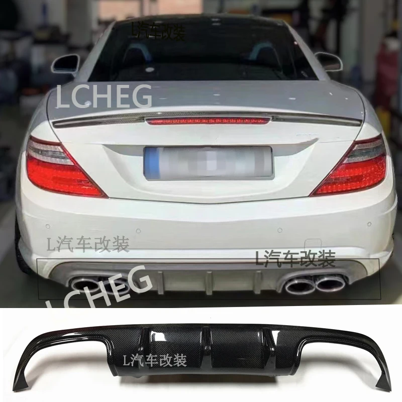 For Mercedes-Benz 2012 2013 2014 R172 SLK250  SLK350 AMG  Style Real Carbon Fiber Rear Diffus