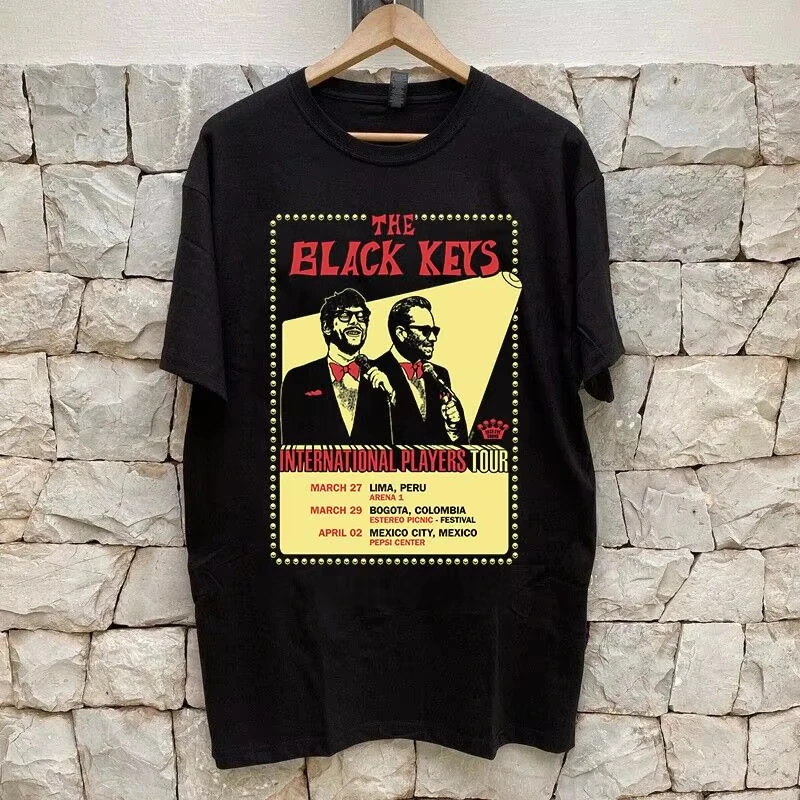 Unisex Cotton Graphic Tee Latin America The Black Keys Band Full T-Shirt Music Lovers Fashion Streetwear Casual Wear