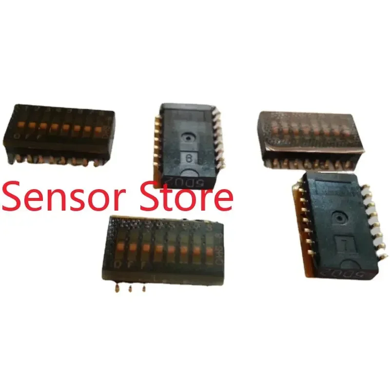 10PCS DHS-8-S-R Patch 8-position 16 Pin Dial Switch 1.27 Waterproof And Dustproof Gold
