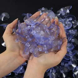 20Pcs/lot 35mm Mushroom Head Sucker PVC Fish Tank Transparent Glass Sucker Perforated Clear Suction Cup Window Decor Wedding Car