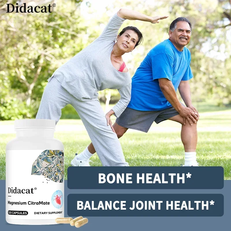 

Magnesium Citrate - Muscle, Nerve and Energy Support, Improved Heart Health - Gluten Free, Non-GMO, 30/60/120 Capsules