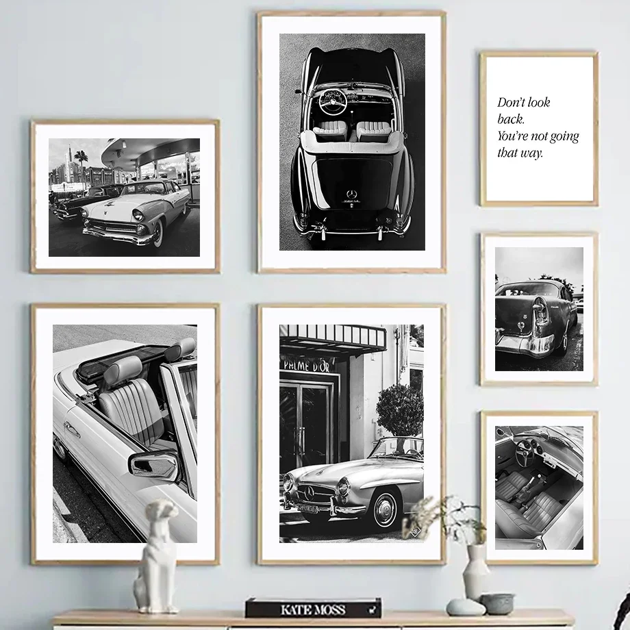 Black White Classic Vintage Car Paris City Towel Living Room Decor Posters And Prints Wall Art Canvas Painting Home Wall Picture