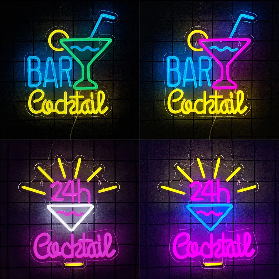 

Подходит для вечеринок, баров, клубов, ночных клубов, пещеры человека и рождественского декора, значок вина, светодиодная неоновая вывеска 24 часа для коктейлей.