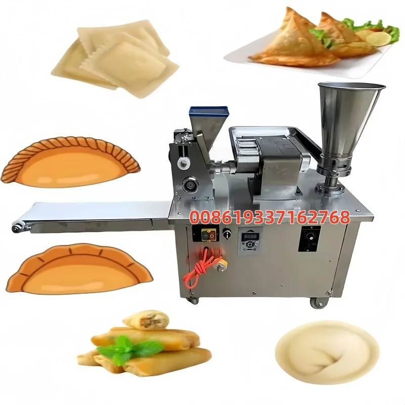 

Variable Frequency Dumpling/Empanada/Samosa Machine - New Noiseless Design + Folding Conveyor Belt