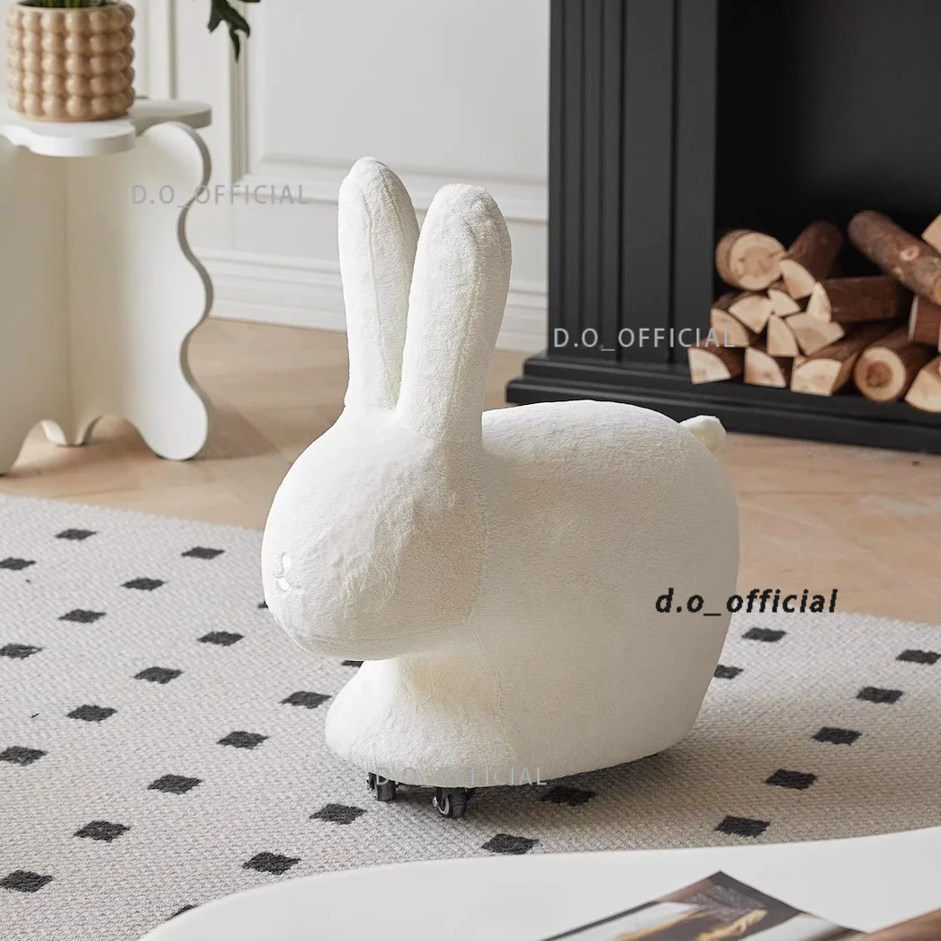 Internet celebrity rabbit seat, movable children's chair, creative animal stool, living room ins sofa footstool.