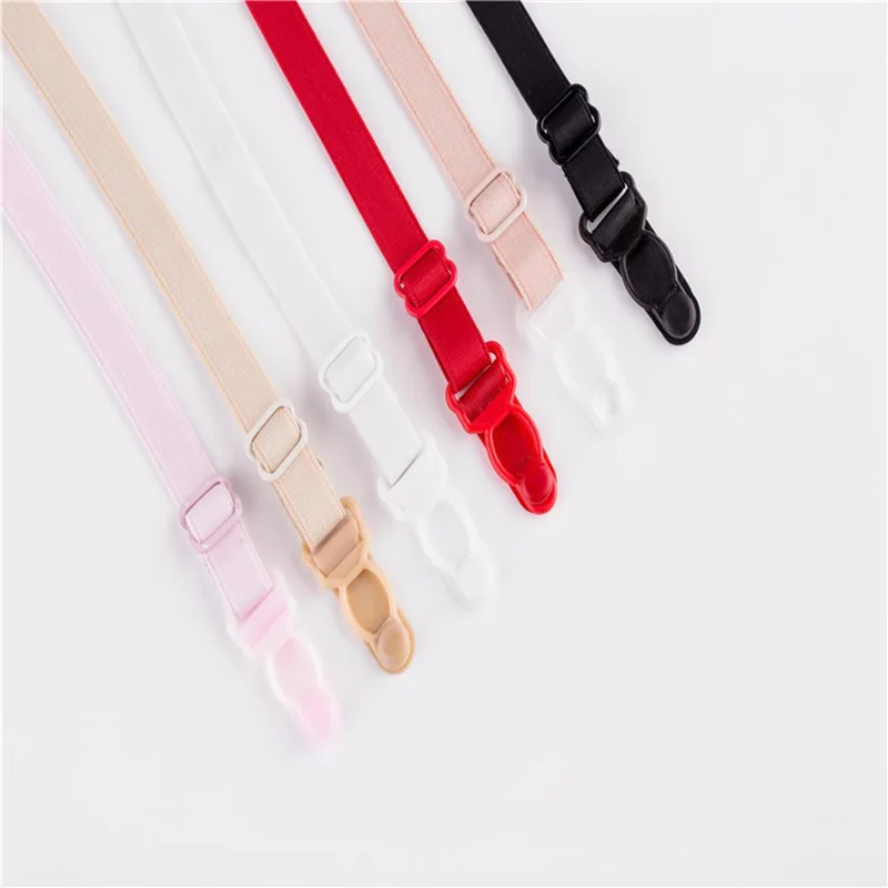 5Pair 10mm Adjustable Underwear Shoulder Straps Non Slip Belt Plastic Buckle Shoulder Straps Bra Non-Slip Back Bra Straps Holder