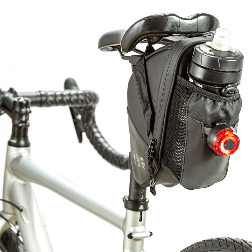 

Water Bottle Bag Bike Seat Large Capacity Waterproof Saddle Bag Reflective Stripe Night Riding Bicycle Accessory