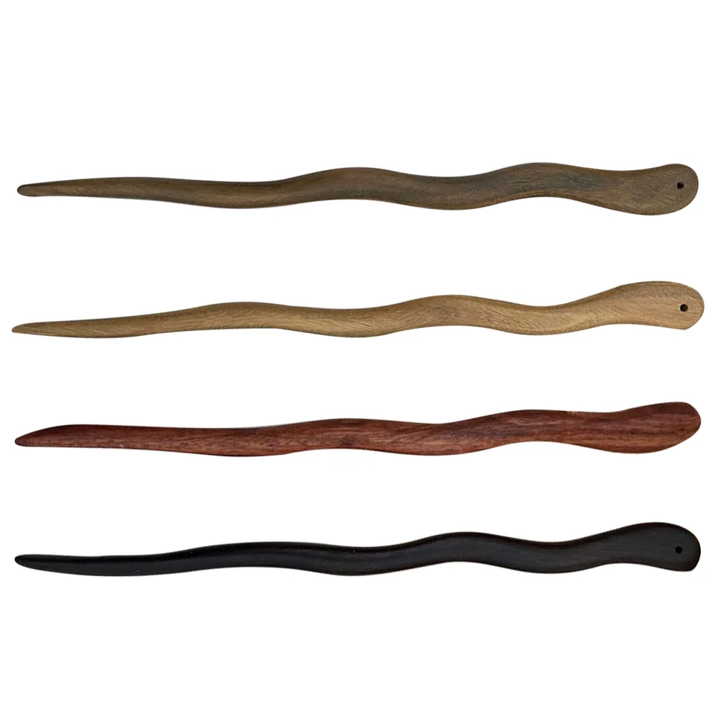 

4 Pcs Sandalwood Hairpin Accessories 4pcs (black Barrettes Chinese Clips for Women Bun Hanfu Chopsticks Women's