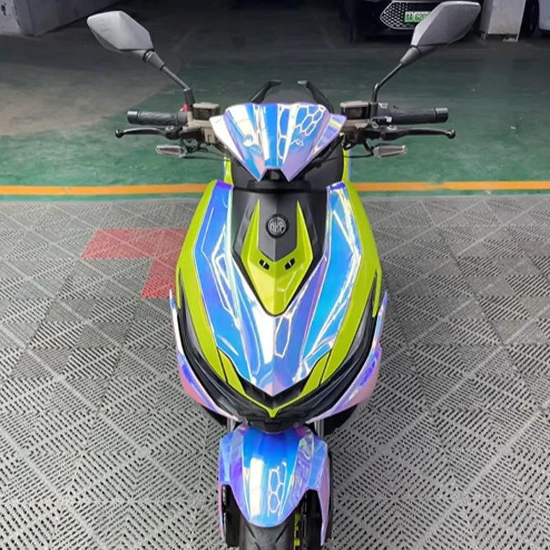 Hochwertiger, glänzender, neonfarbener, fluoreszierender, gelber Vinyl-Wickelrolle zum Selbermachen, selbstklebender Aufkleber für die Autoverpackung – Detail 2