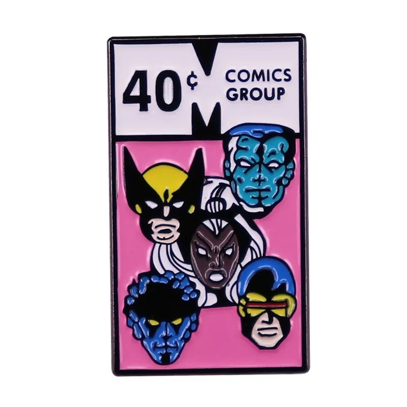 X-Men Character Enamel Pins Retro Cover Arts Metal Brooch Badge Fashion Jewellery Backpack Accessory Gifts