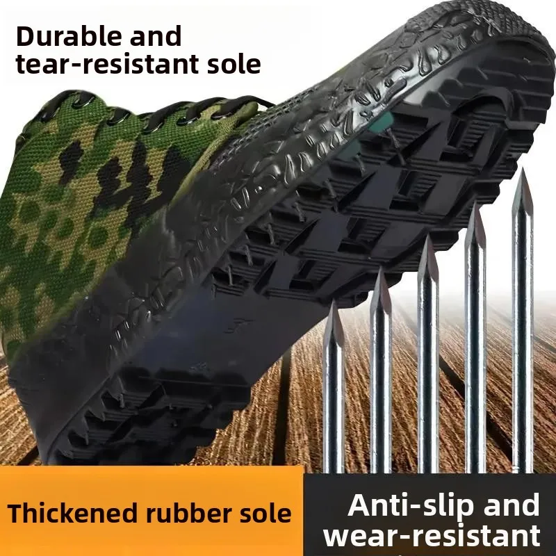 

Men's High-Top Rubber Bottom Climbing Shoes Wear-Resistant Construction Site Shoes Thickened Bottom Farm Work Shoes Labor Pro...