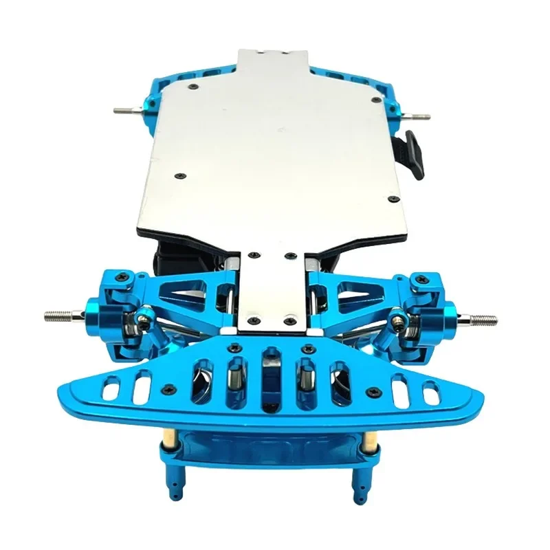 Para MJX 14301 14302 14303 14304 1/14 RC coche chasis de acero inoxidable armadura Metal piezas mejoradas Accesorios