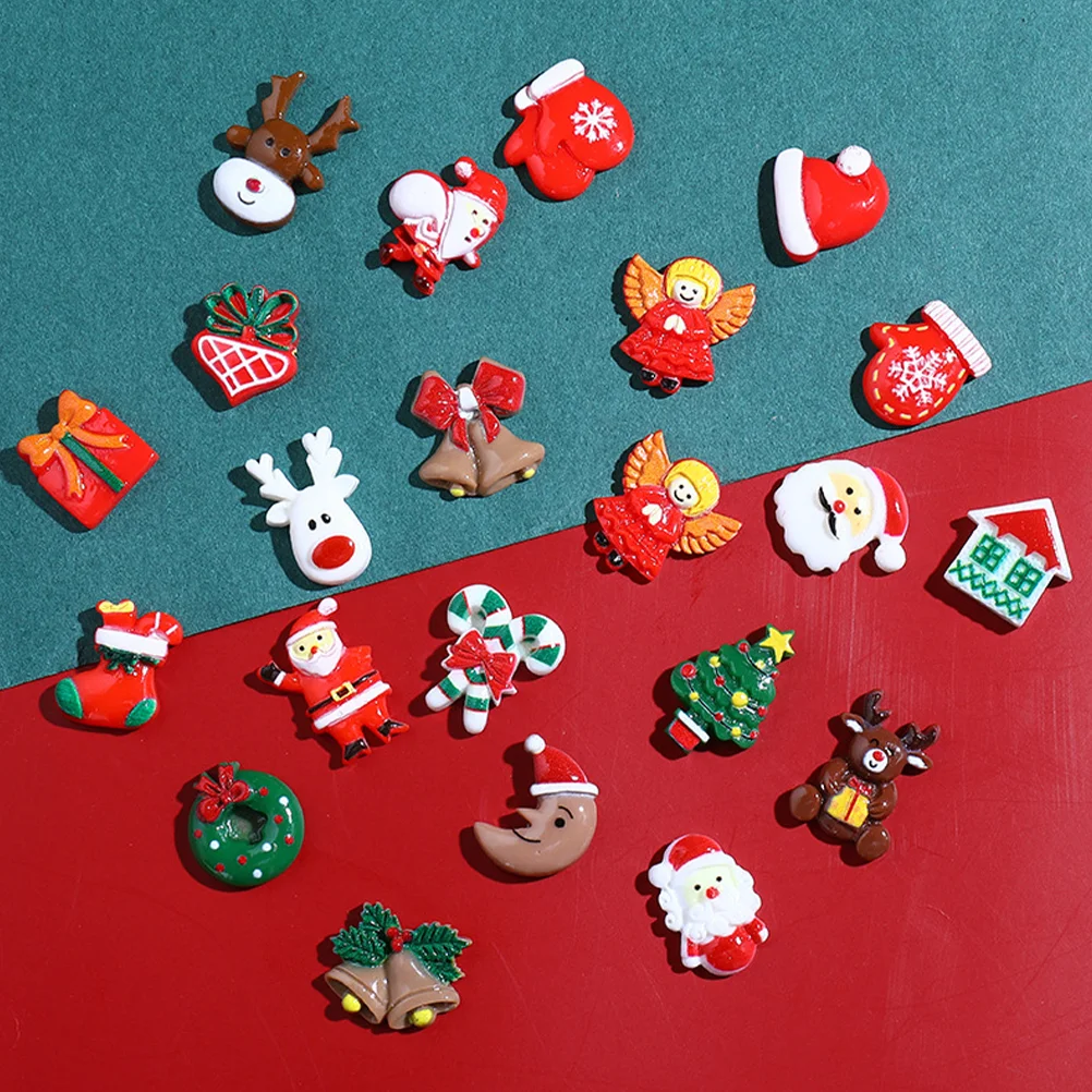 50 Pcs Charm Lucky Bag Resin Patch Christmas Tree Decorations DIY Crafts Embellishments for Phone Case Accessories