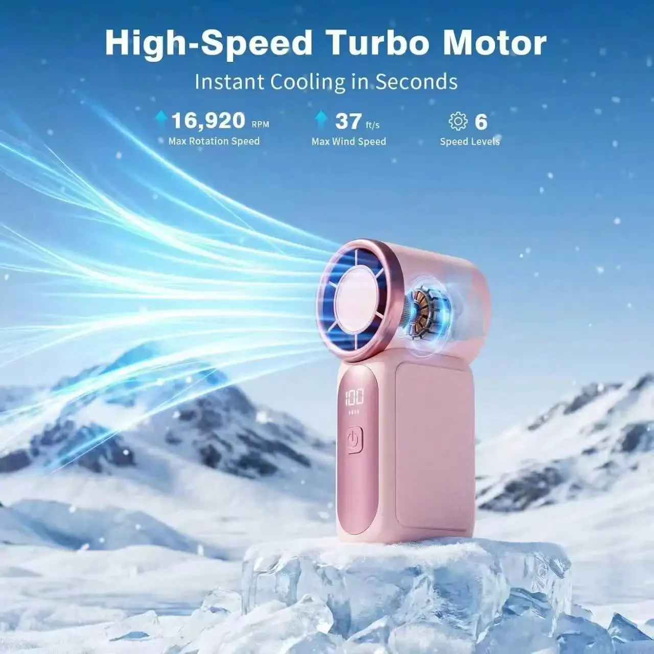 Portable Mini Fan, Rechargeable Handheld Desk Fan With Digital Battery Display, Personal Cooling Fan With Strong Airflow, Compact USB Charging Fan For Women Girls Travel Office Outdoor Summer Essentials, Back To School Gift