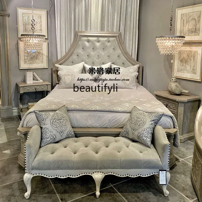 B03 American Style, Furniture Meijia Architecture Revival Bed, American Antique…