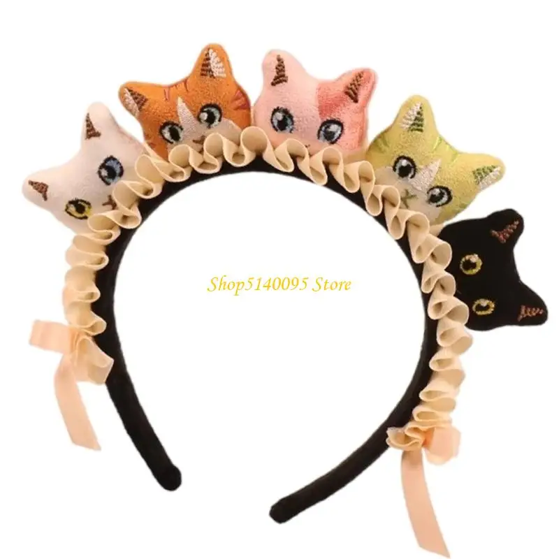 DXAE Creative Cats Headband Cats Hair Hoops Funny Cartoon Headdress Hair Accessories Photo Booth Props for Dressing Up Party