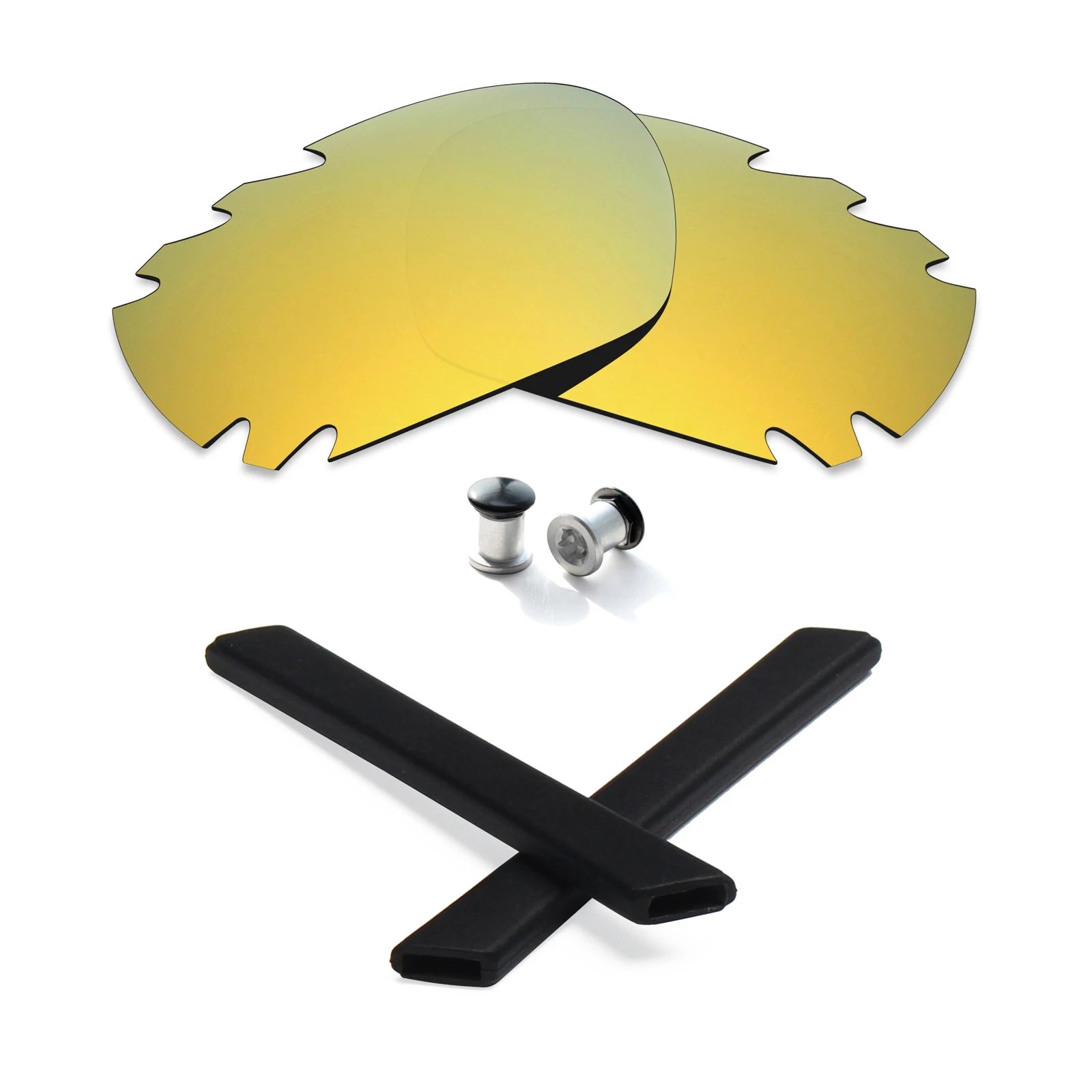 Ezoptix123 Polarized Lenses & Rubber Ear Socks & Bolt Replacement for Oakley Jawbone Vented / Racing Jacket Vented Sunglasses