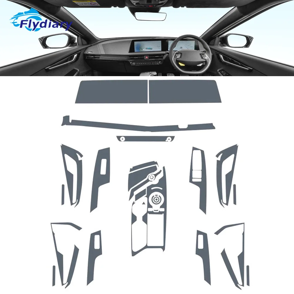 For KIA EV6 2023 Car interior Center console transparent TPU Paint protective film Anti scratch sticker LCD screen PPF film