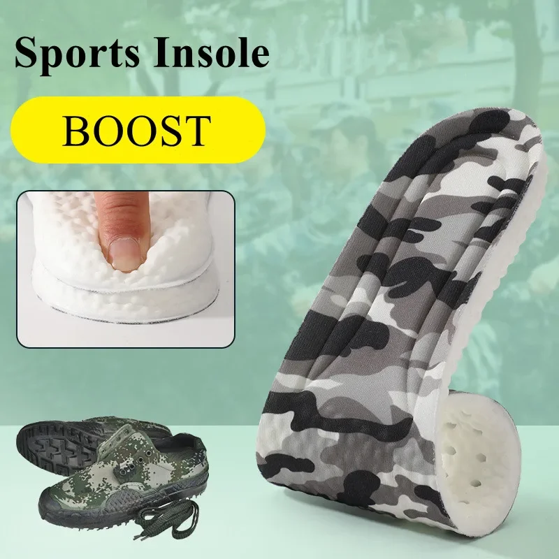 New High Elastic Comfort Insole PU Latex Insoles for Shoes Sports Sweat-absorbing Breathable Deodorant Men Women Boost Shoe Pads