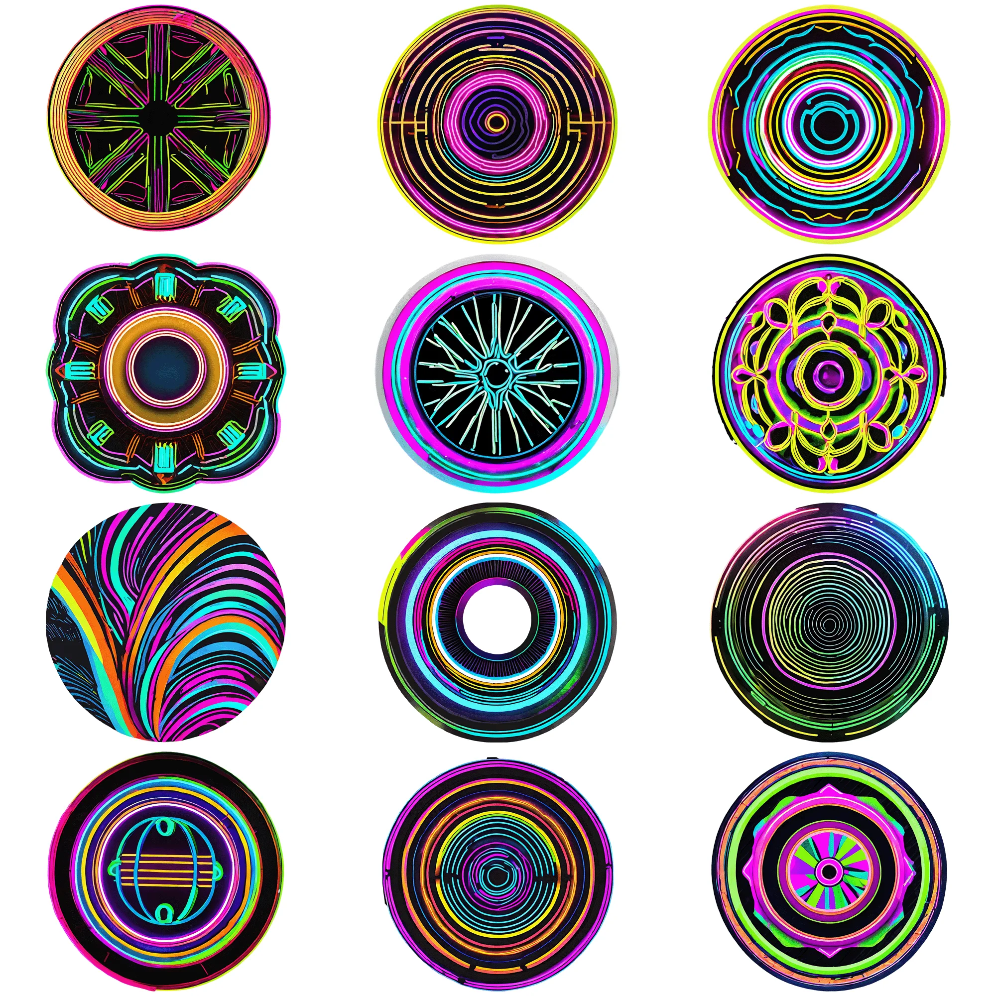 50 pieces of neon circular stickers Whimsical and Colorful 50 Pieces Stickers for Decoration