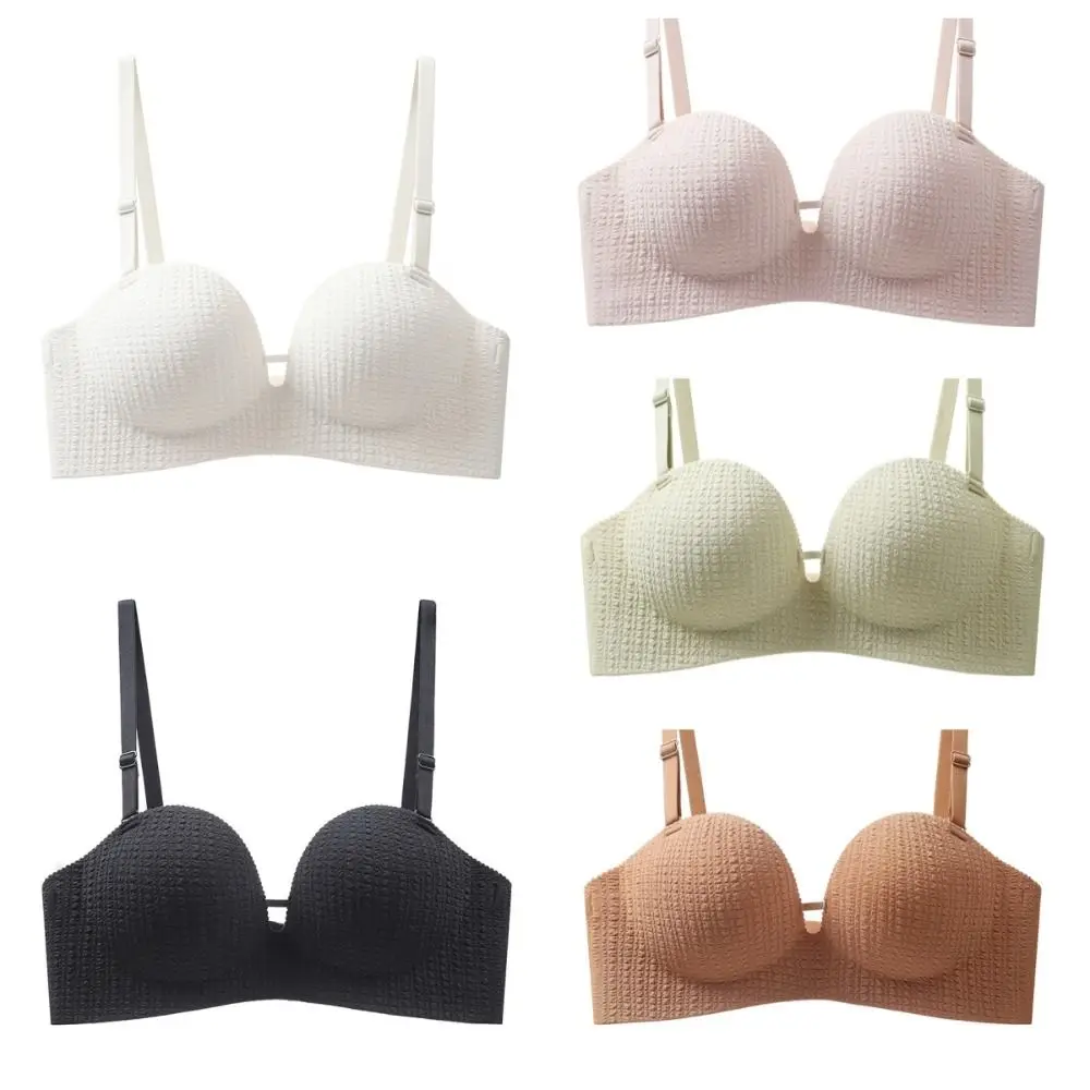 Мягкие противоударные бесшовные бюстгальтеры с глубоким V-образным вырезом, антипровисающий беспроводной бюстгальтер, нижнее белье для женщин и женщин
