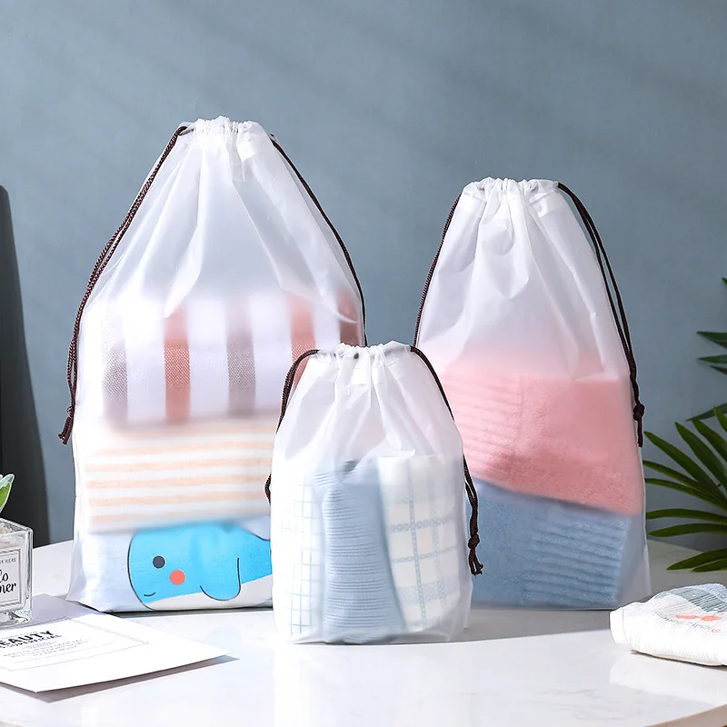 1-10 Piece Travel Shoe Bag, 20cm X 30cm Clear Travel Shoe Bag Packaging, Large Portable Drawstring Travel Bag
