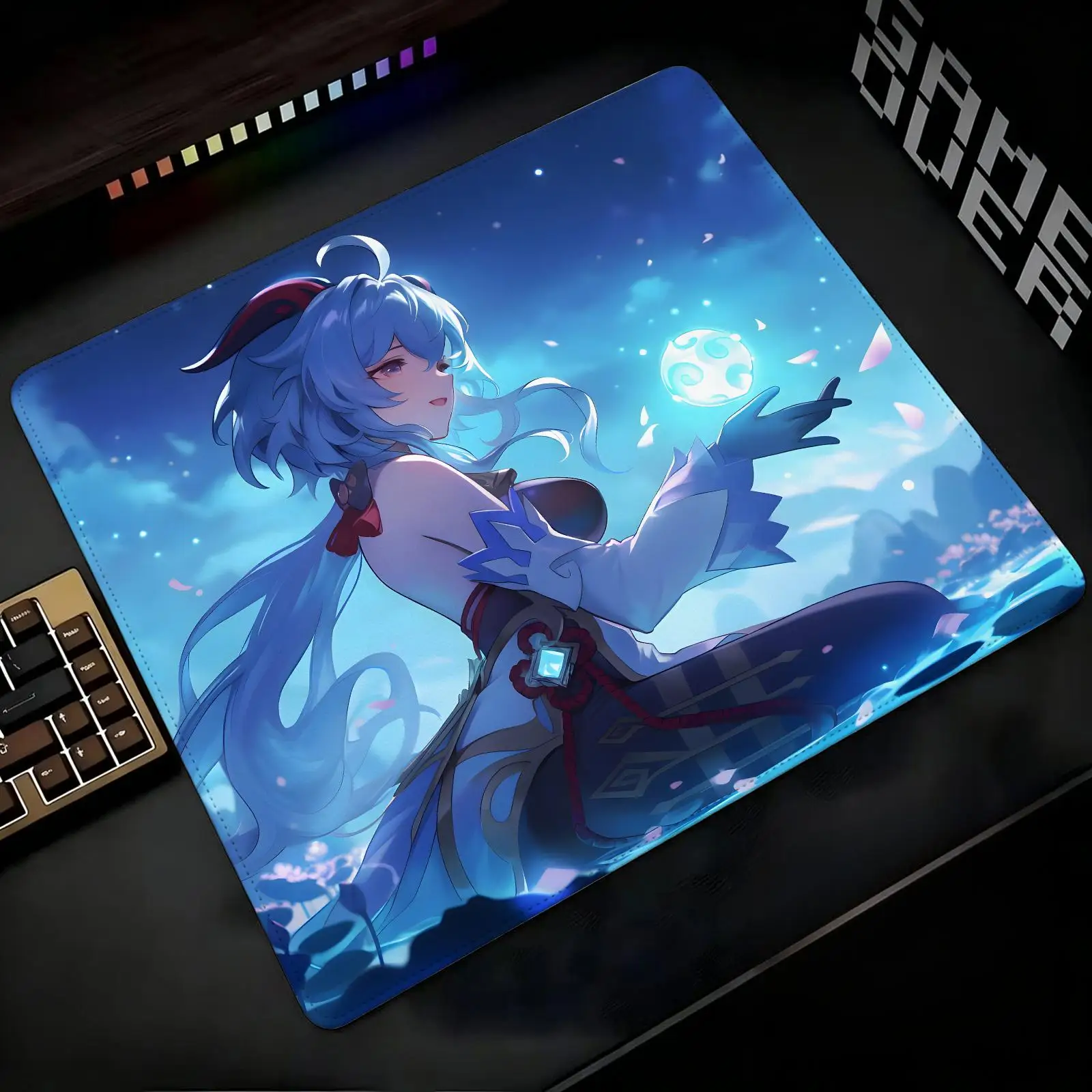 Mouse Pad Regular gaming mouse pad Office mouse pad  genshin impact Ganyu Laptop desk mat Stitched edge S/M/L size mouse pad