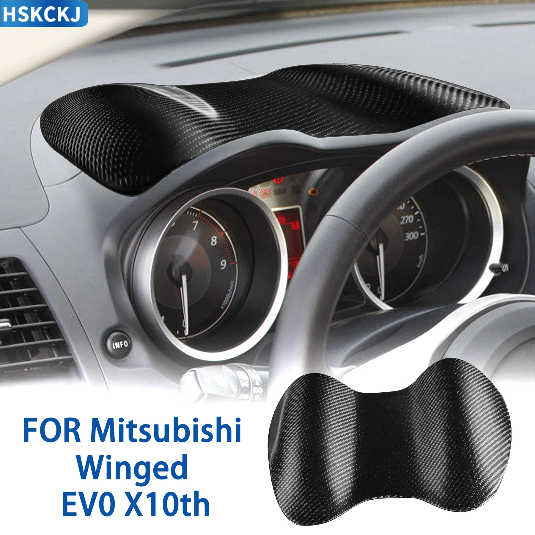 Real Carbon Fiber Dashboard Instrument Upper Cover Trim For Mitsubishi Lancer EVO X 10 Th Car Interior  Modification Accessories