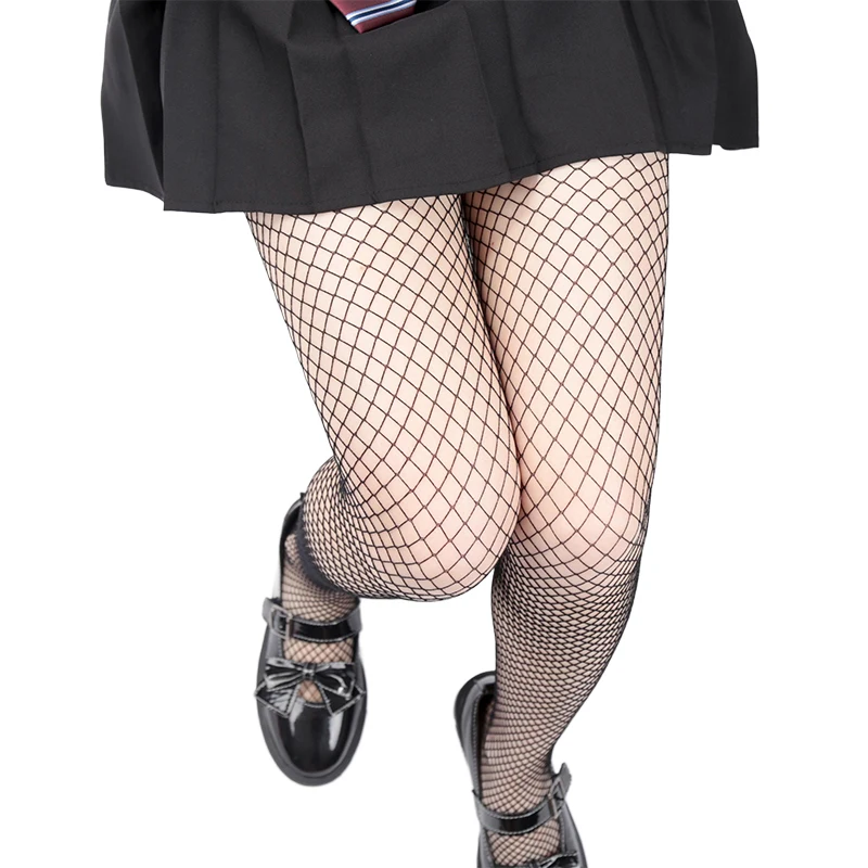Women Long Sexy Hollow Out Fishnet Stockings Open Crotch Pantyhose Black High Waist Stocking Tights Panty Fishnet Lingerie Socks