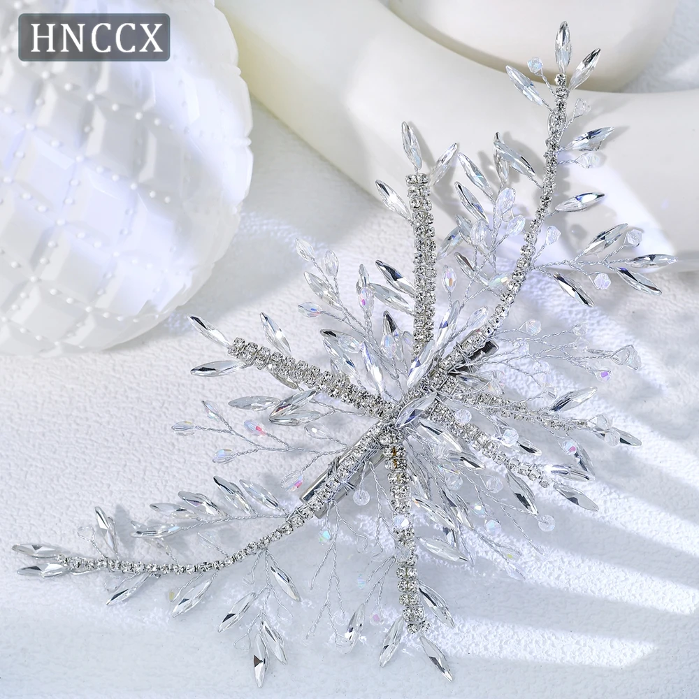 

YouLaPan Bridal Wedding Sweet Romantic Hair Clips Handmade Rhinestone Branch Leaf Hair Accessories Elegant Women Headpiece HP287
