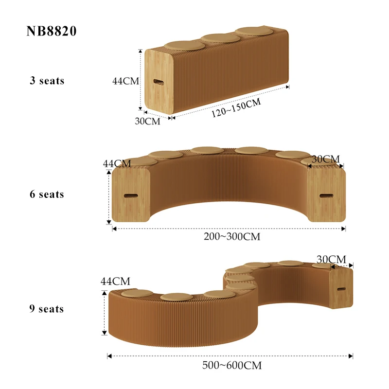 Space Saving Telescopic Foldable Honeycomb Furniture Cardboard Accordion Paper Folding Bench Retractable Japan Extension Stool