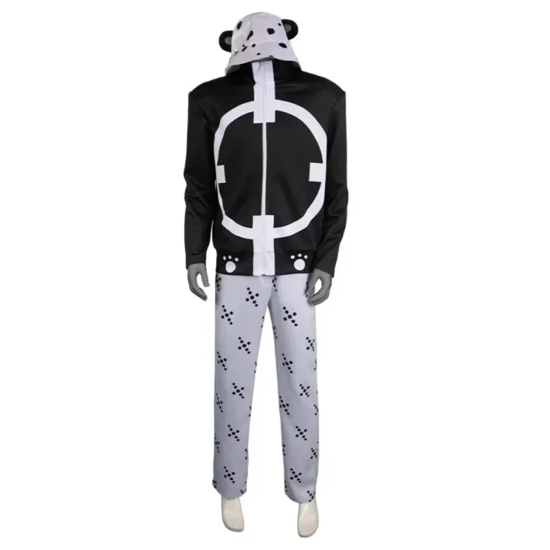 2025 22 Bartholomew Kuma Coslay زي الزي الأسود مع مخلب قبعة بانت بيضاء كرنفال هالوين يتوهم الدب الطاغية مجموعة ل