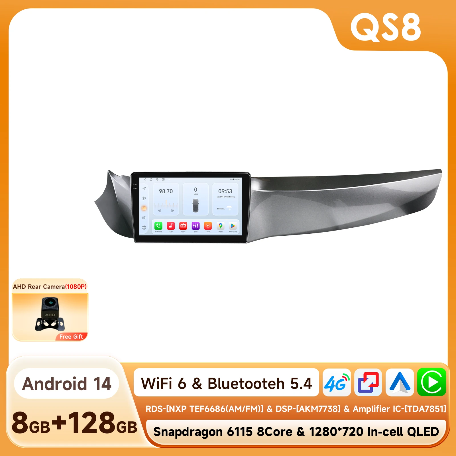 OSSURET Android Auto Multimedia Speler Stereo voor Alfa Romeo Giulietta 2010-2014 Android Auto Draadloze Carplay DSP 6115 GPS Navi