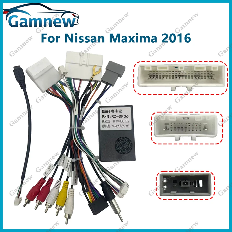 Car 16PIN Android Wire Harness Adapter Canbus Box Decoder For Nissan Maxima 2016 RZ-DF06