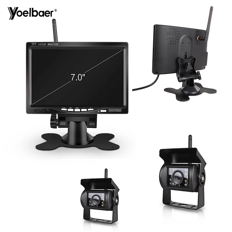 Wireless Car Backup Camera Monitor Night Vision 7 Inch Parking Security Reverse Camera System