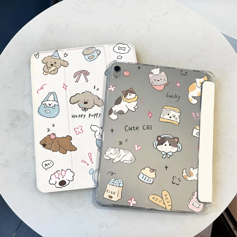 IPad Air 5 4 10.9เคส ipad 10.2 8th 9th Gen เคสลูกสุนัขมีความสุขน่ารักอุปกรณ์เสริมสำหรับ iPad 5th 6th ฝาครอบป้องกัน9.7