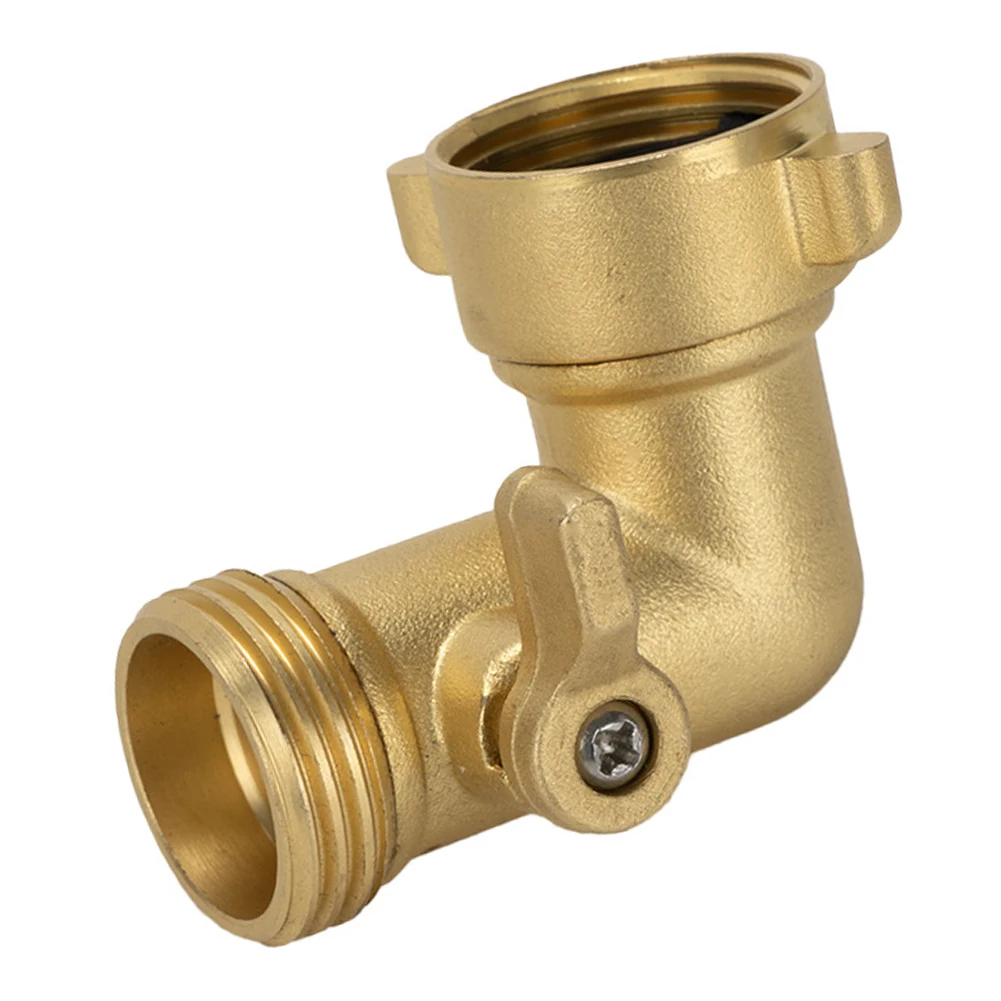Brass Angle Valve Connector With Switch For American Style Garden Hose Irrigation System Quick Coupling Fitting Accessories