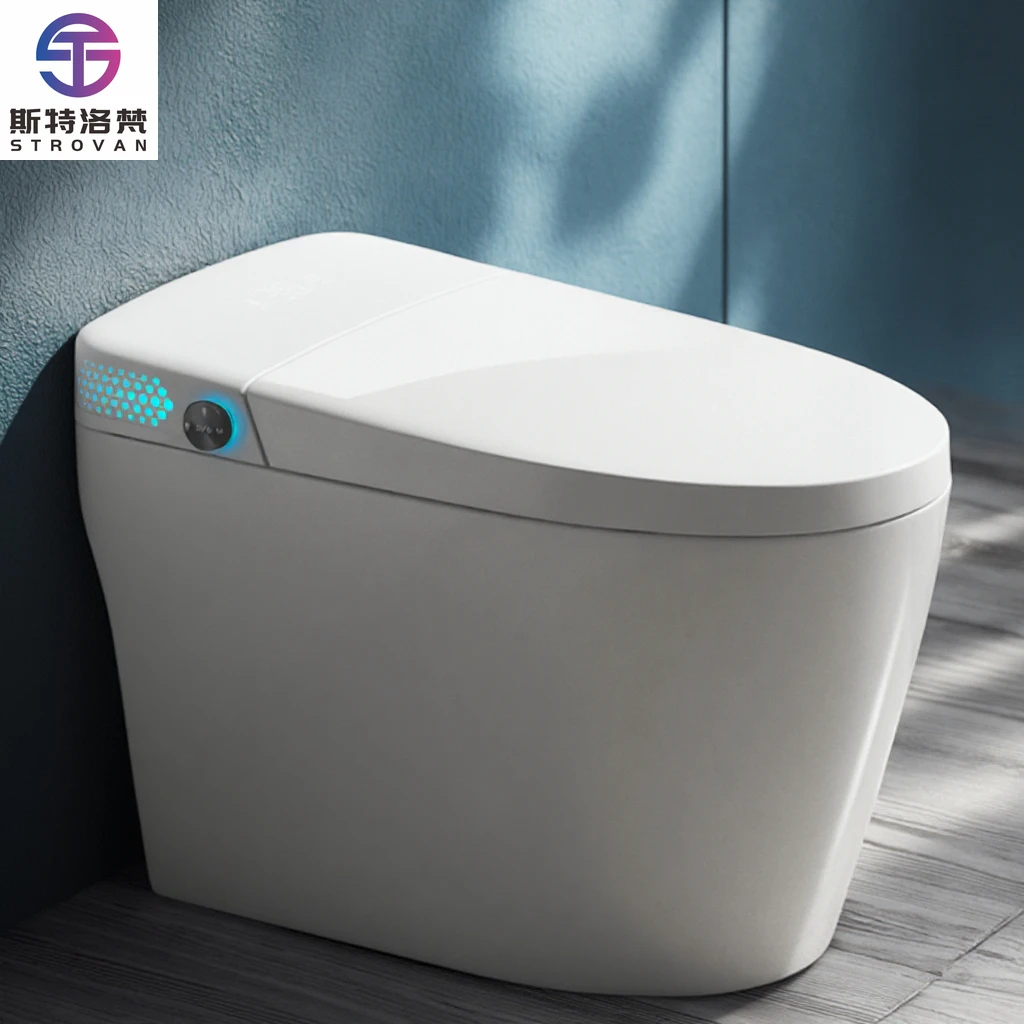 

HKZX Modern Elongated Smart Toilet with Remote Control Heated Seat & Air Drying-Floor Mounted Ceramic for Home Use