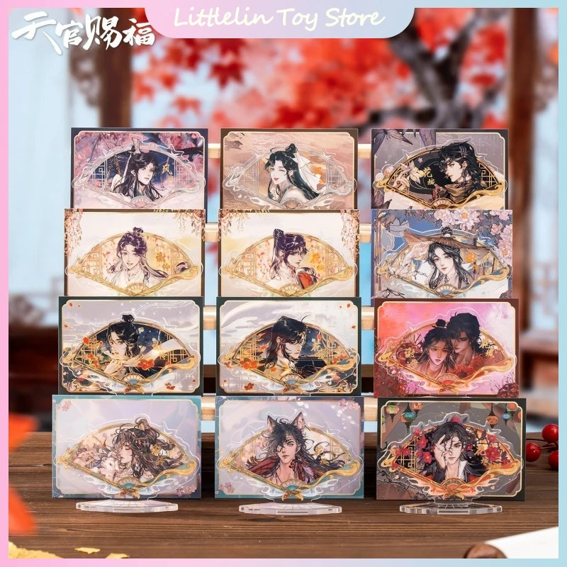 

Официальное благословение небес, комиксы, цветение на фанате, серия, глухая коробка, Hua Cheng Xie Lian, акриловый орнамент, периферийный подарок