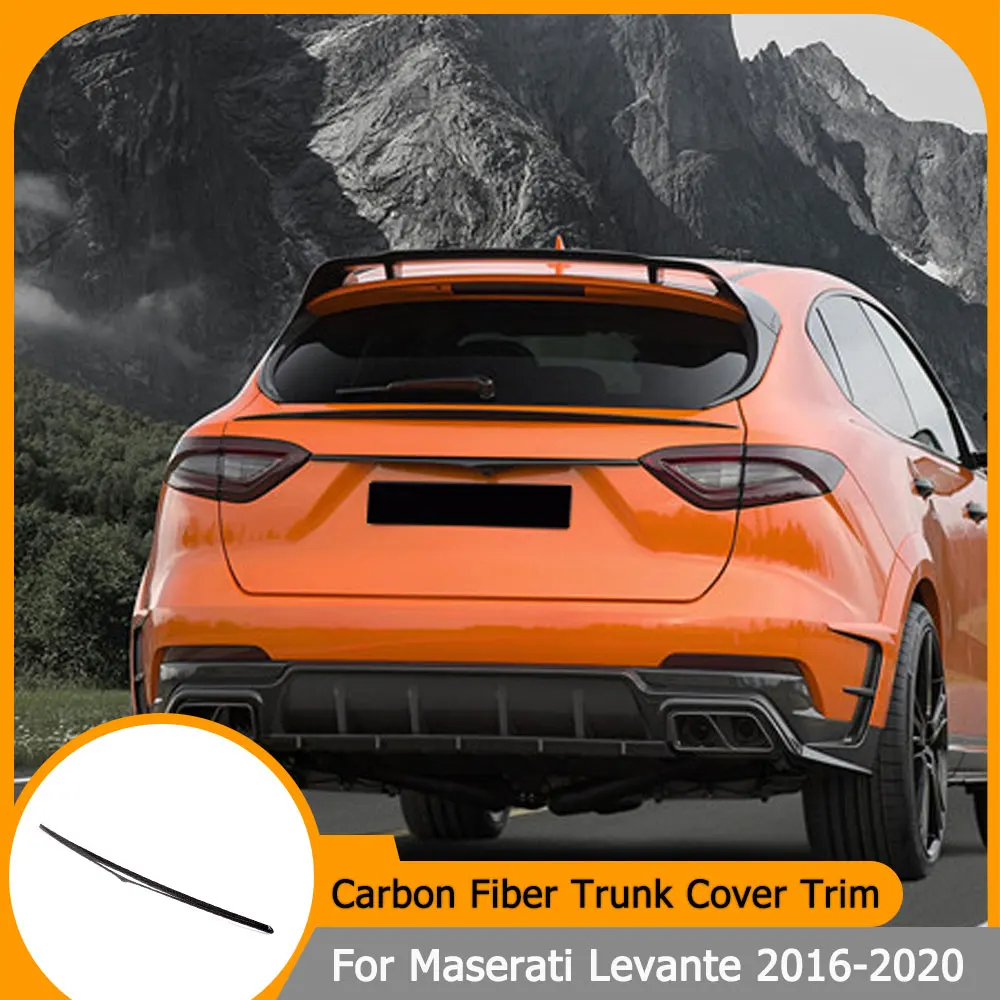 Rear Spoiler for Maserati Levante Sport Utility 4-Door 2016-2020 Carbon Fiber Rear Spoiler Trunk Cover Trim
